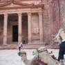 Diane and friends at The Treasury, one of massive stone-carved structures 2,000 years old, at Petra, Jordan.