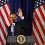 U.S. President Barack Obama waves as he steps off stage after speaking at a Democratic Party fundraiser at the Waldorf Astoria hotel in New York, May 13, 2013. REUTERS/Jason Reed