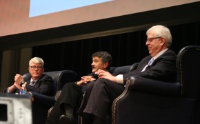 From left to right...Hugh Hewitt, Michael Medved, and Dennis Prager during the Talkers Tour 2012 in Philadelphia.